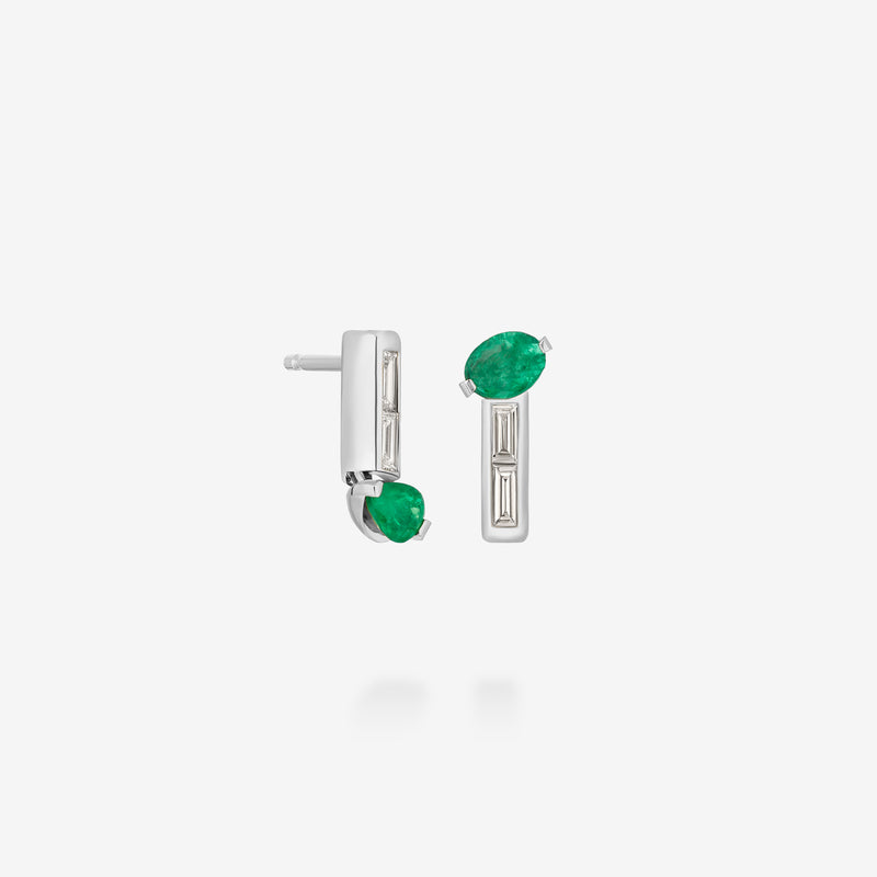 18K White Gold-Emerald