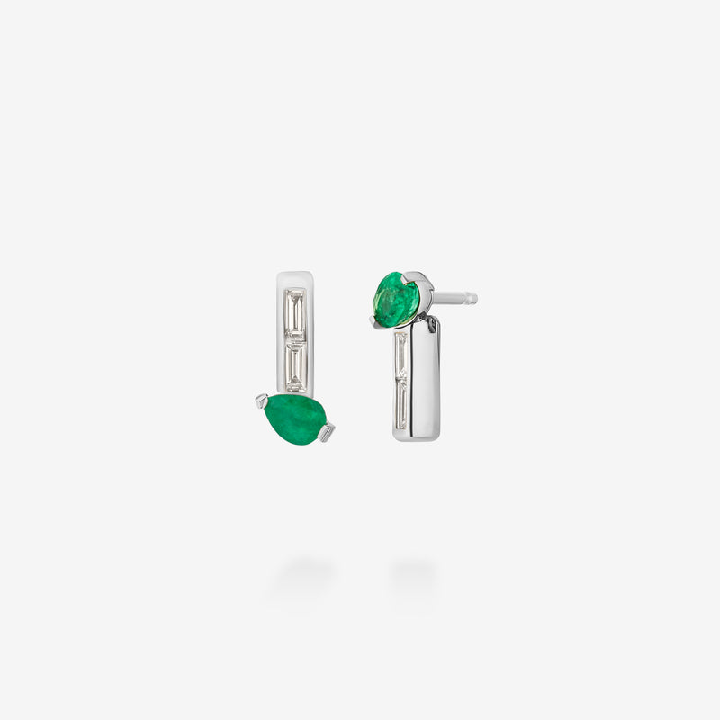 18K White Gold-Emerald