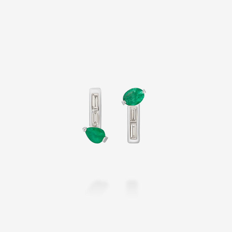 18K White Gold-Emerald