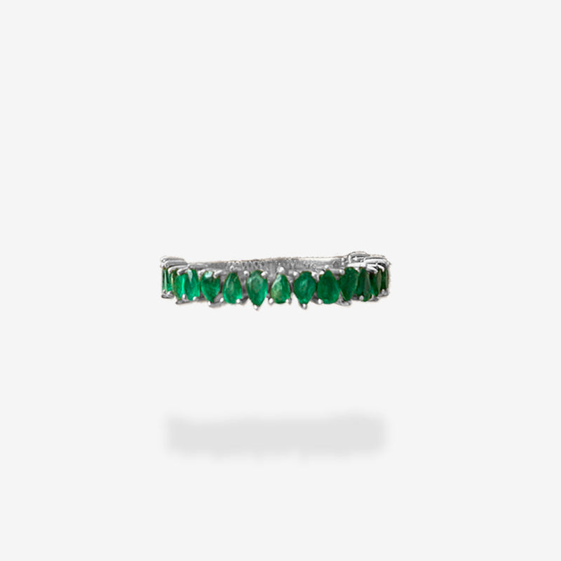 18K White Gold-Emeralds