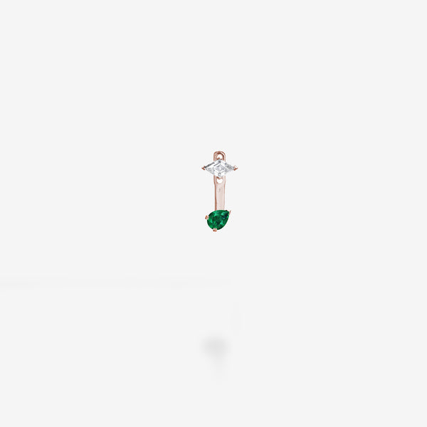 18K Rose Gold-Diamond & Emerald