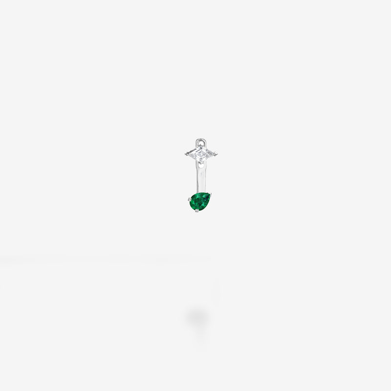 18K White Gold-Diamond & Emerald