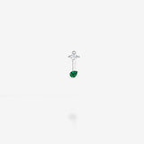18K White Gold-Diamond & Emerald