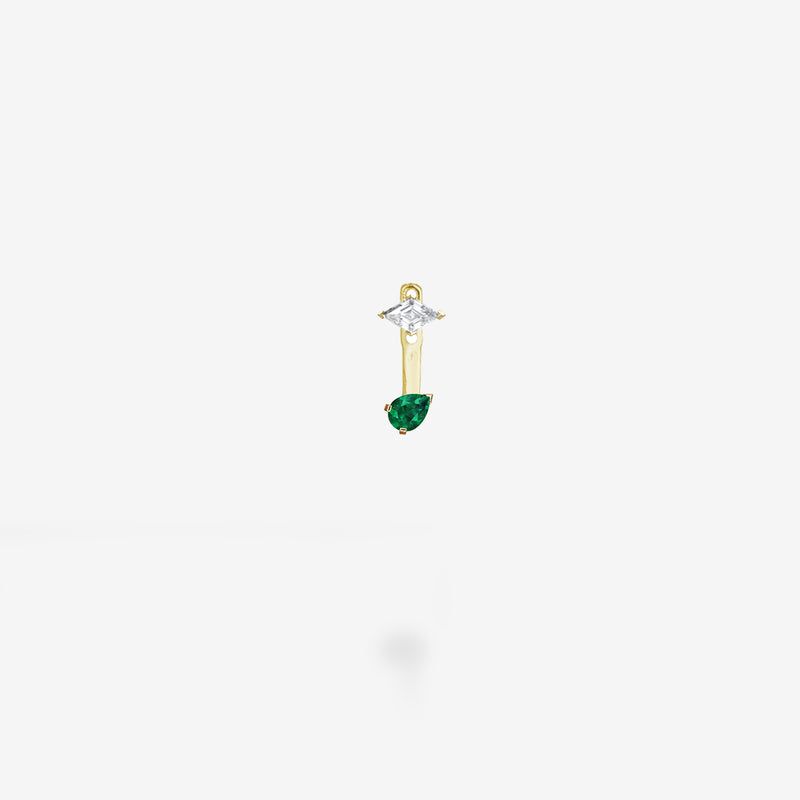 18K Yellow Gold-Diamond & Emerald