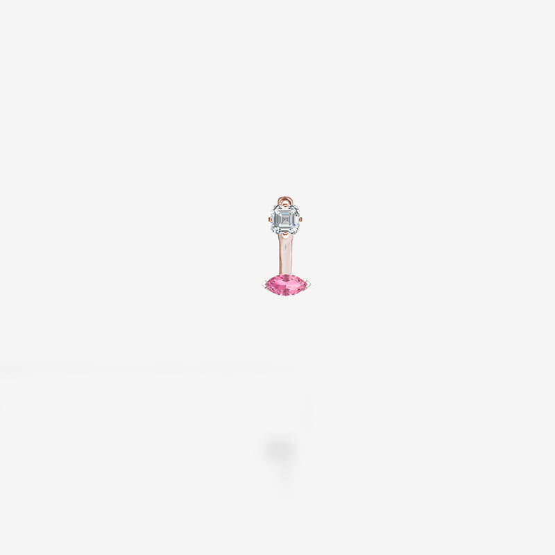 18K Rose Gold-Diamond & Pink Sapphire