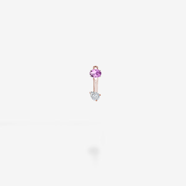 18K Rose Gold-Purple Sapphire & Diamond