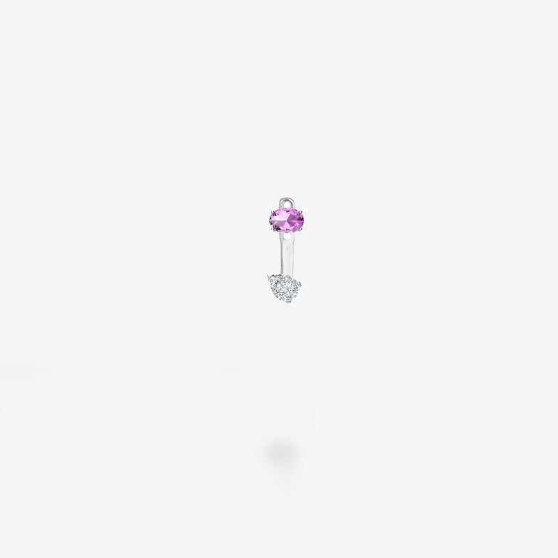 18K White Gold-Purple Sapphire & Diamond