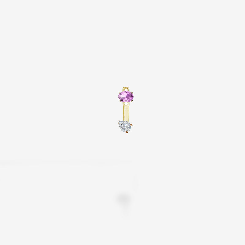 18K Yellow Gold-Purple Sapphire & Diamond