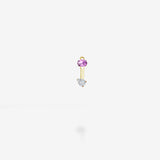 18K Yellow Gold-Purple Sapphire & Diamond