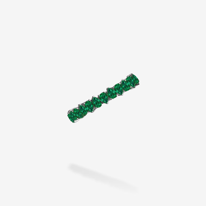 18K White Gold-Emeralds