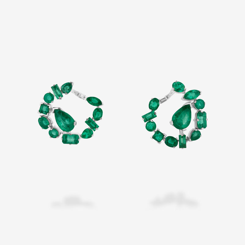 18K White Gold-Emeralds