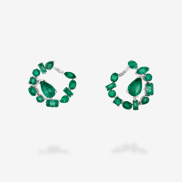 18K White Gold-Emeralds