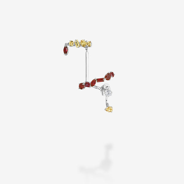 18K White Gold-Ruby & Topaz