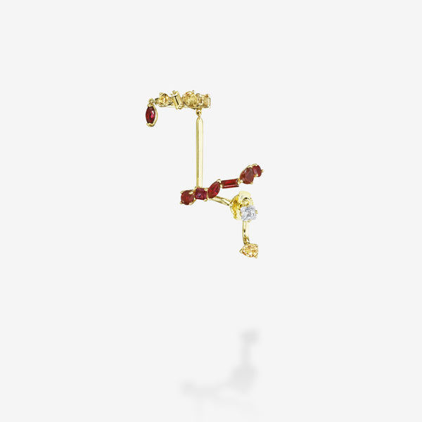 18K Yellow Gold-Ruby & Topaz