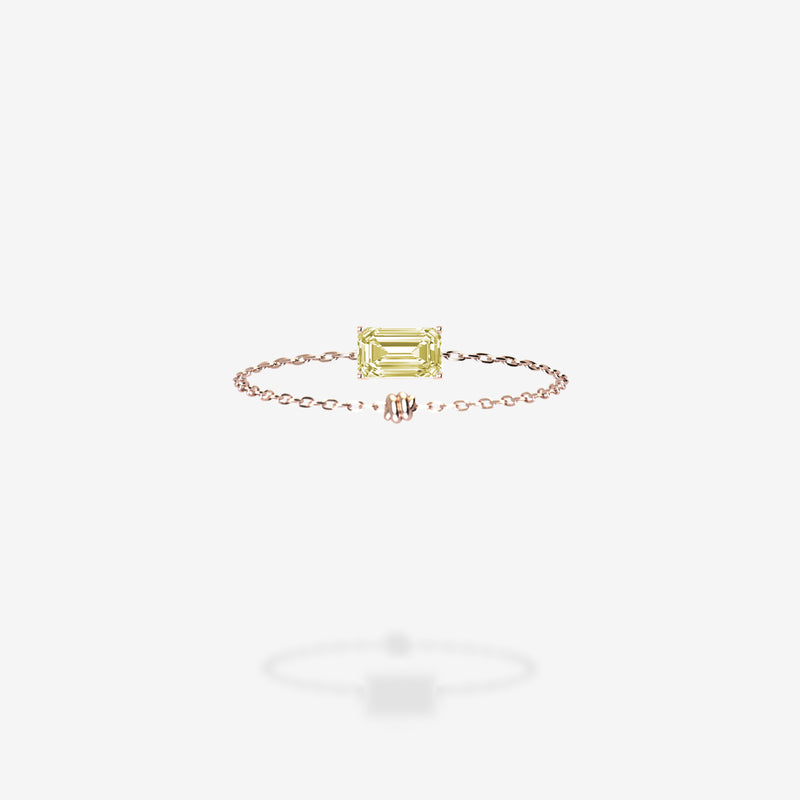18K Rose Gold-Emerald