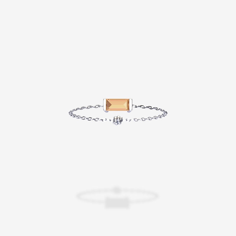 18K White Gold-Baguette