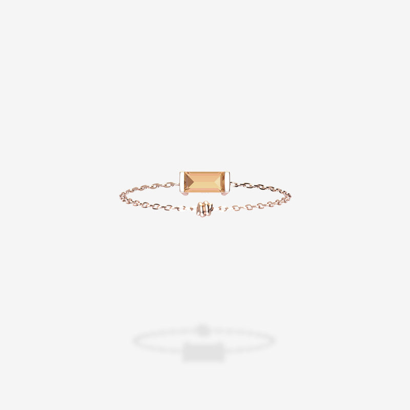 18K Rose Gold-Baguette