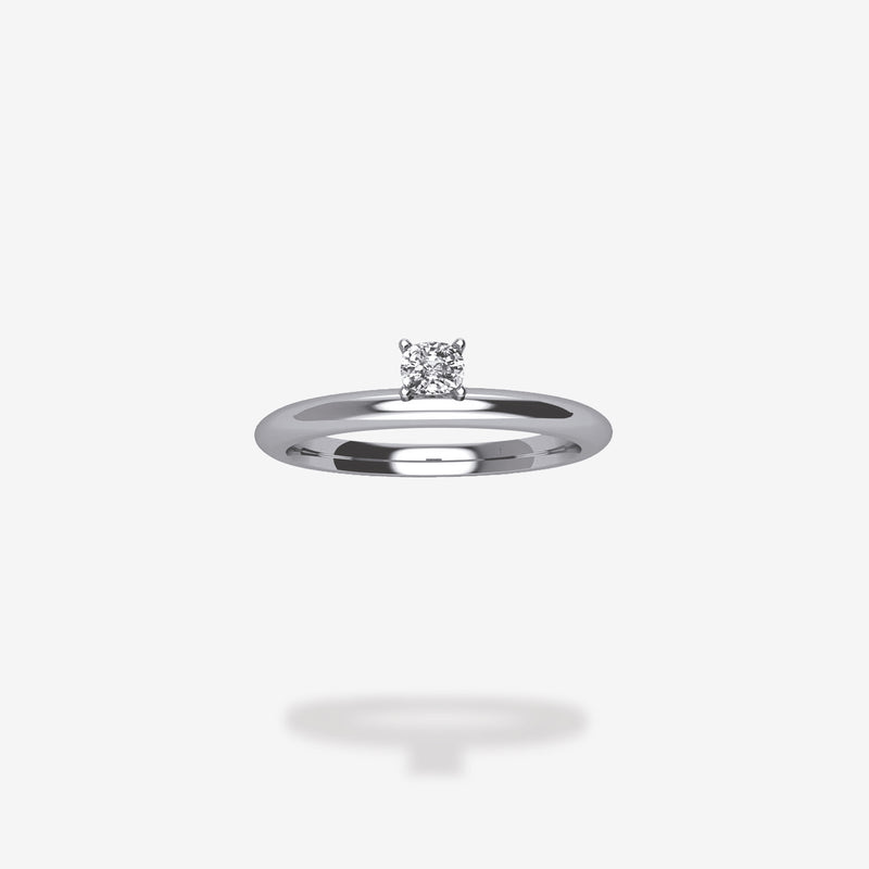 18K White Gold-Cushion