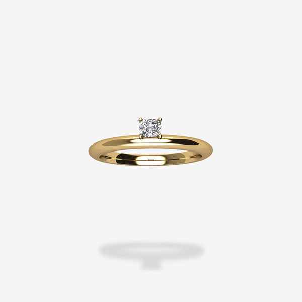 18K Yellow Gold-Cushion