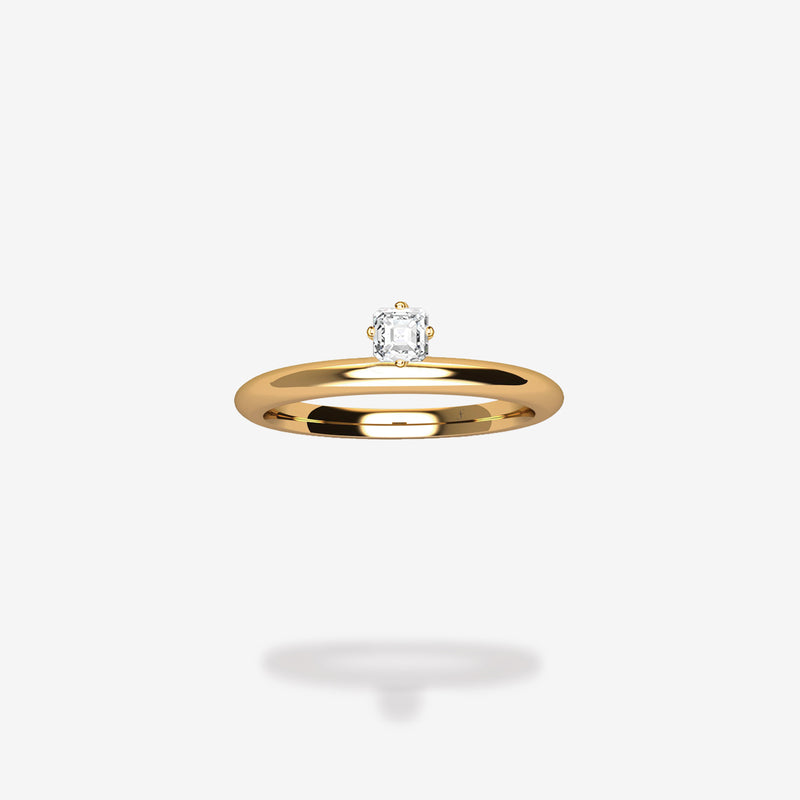 18K Yellow Gold-Asscher