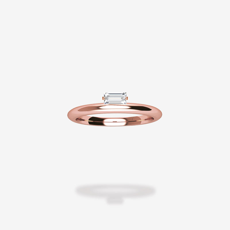 18K Rose Gold-Baguette