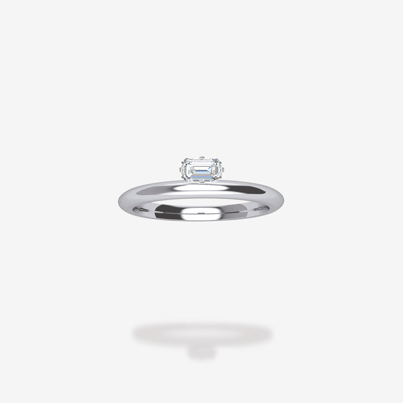 18K White Gold-Emerald Cut