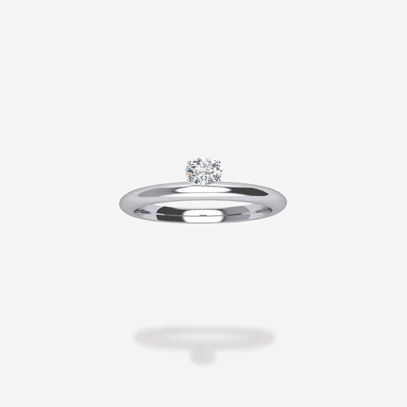 18K White Gold-Oval