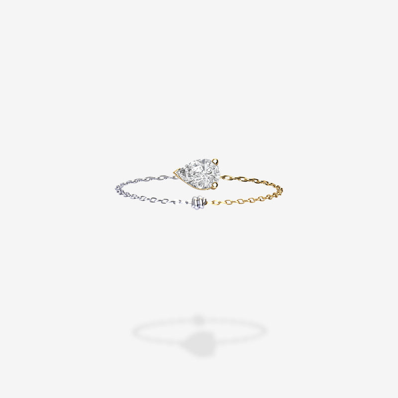 18K White Gold & Yellow Gold-Pear