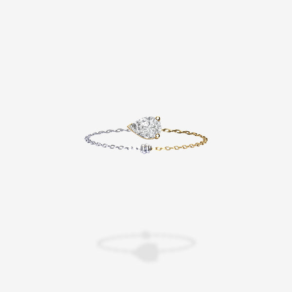 18K White Gold & Yellow Gold-Pear