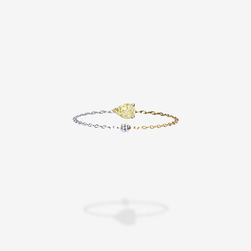 18K White Gold & Yellow Gold-Pear