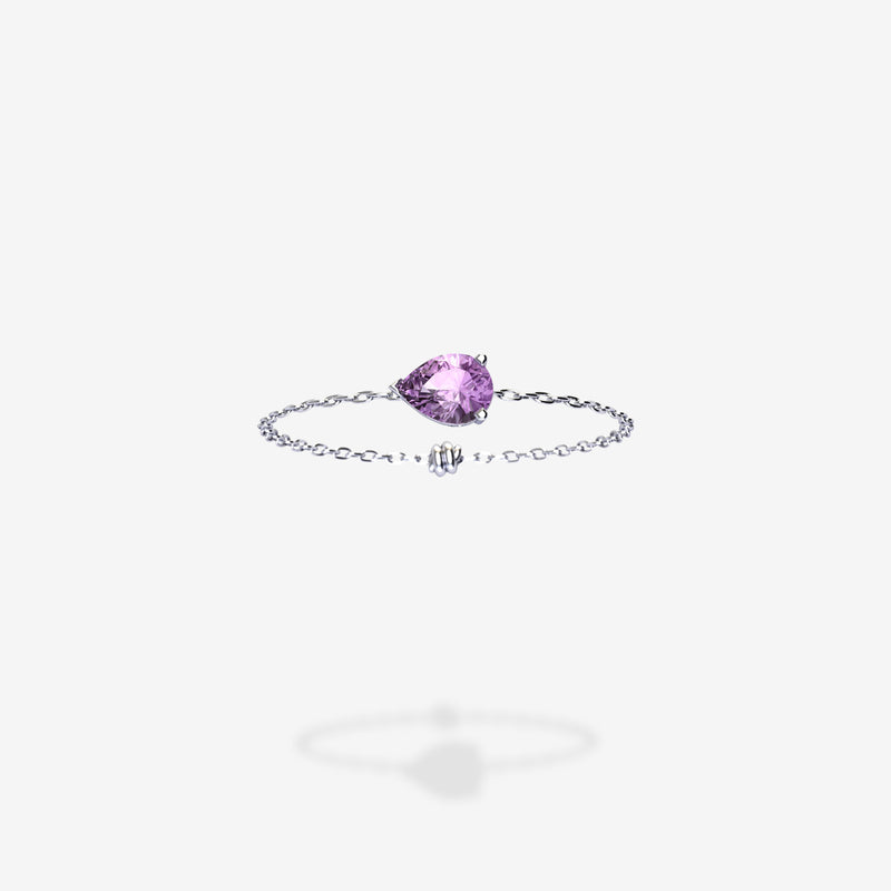 18K White Gold-Pear
