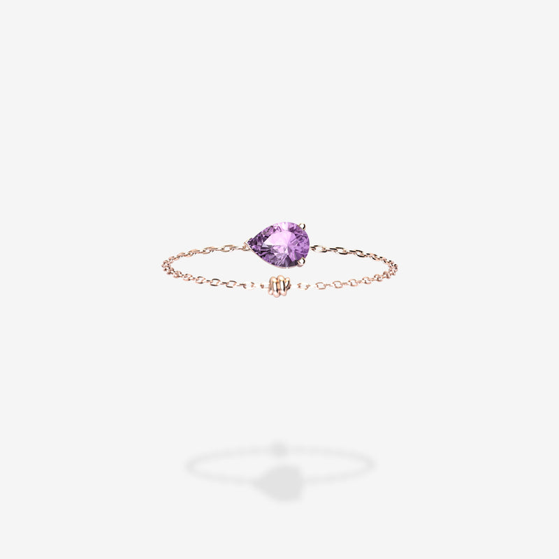 18K Rose Gold-Pear