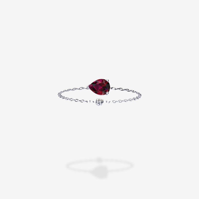 18K White Gold-Pear
