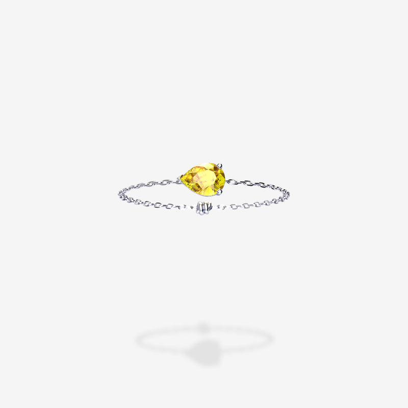 18K White Gold-Pear