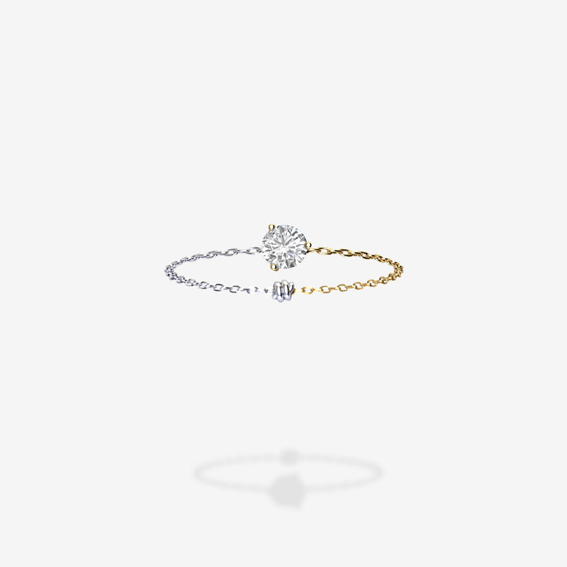 18K White Gold & Yellow Gold-Round