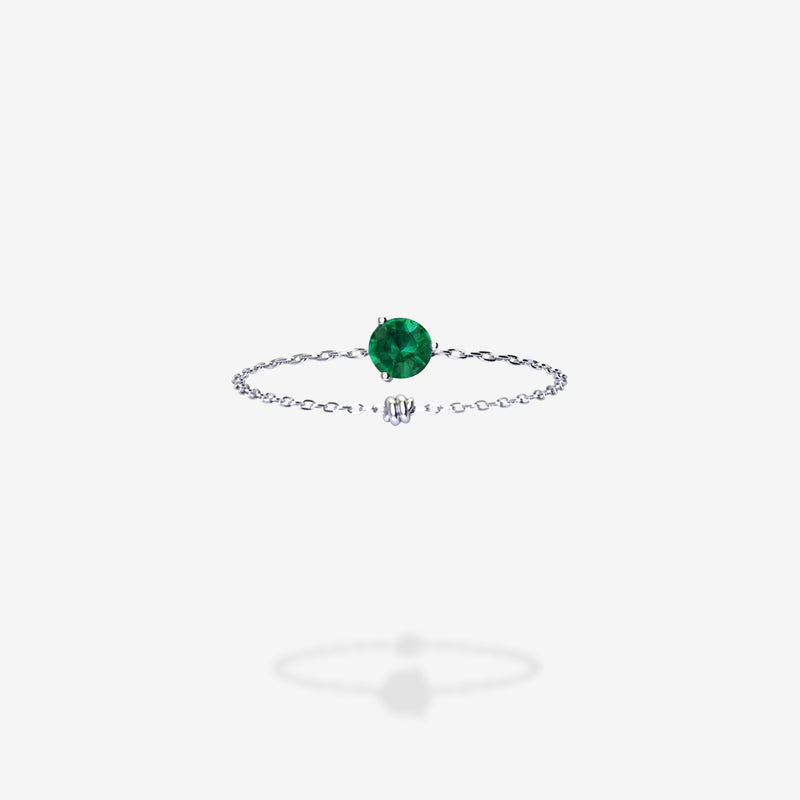 18K White Gold-Round