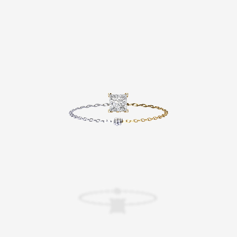 18K White Gold & Yellow Gold-Princess
