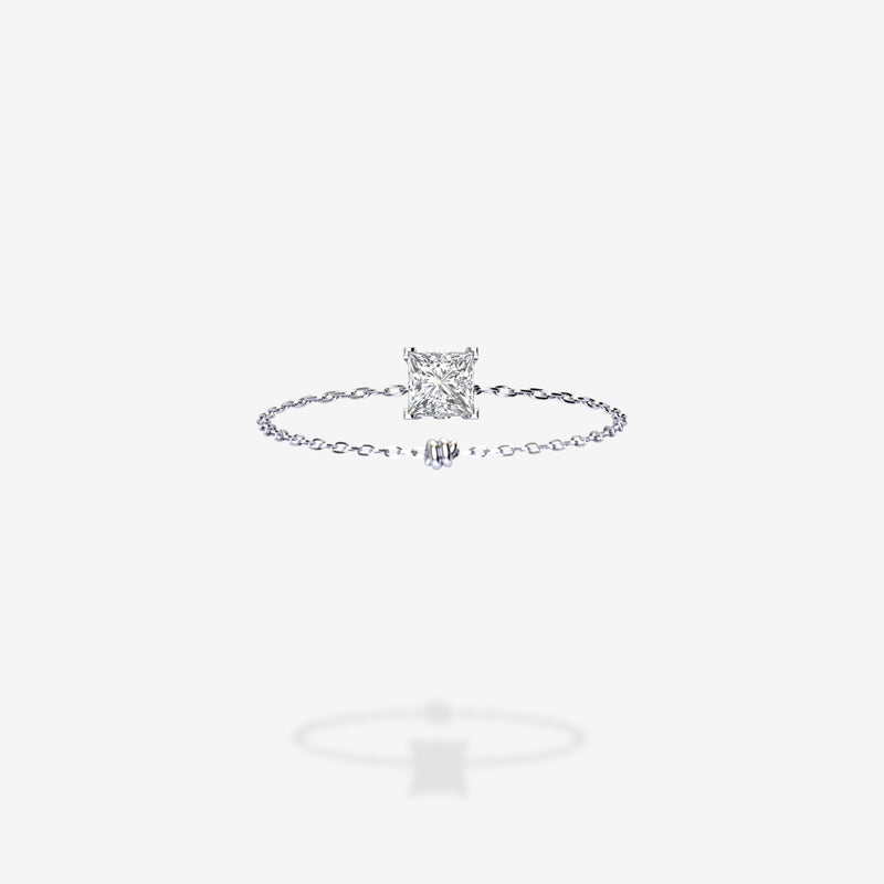 18K White Gold-Princess